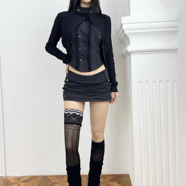 Sohatw / 슬림핏 데님 로우스커트