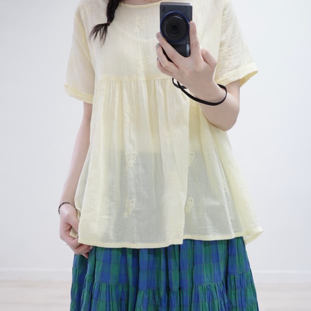 Yellow MMD embroidery blouse