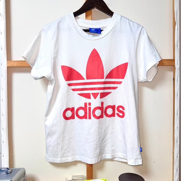 [Adidas Originals] 핑크 빅 트레포일 반팔 티