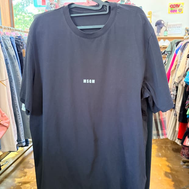 MSGM 블랙 반팔 티셔츠