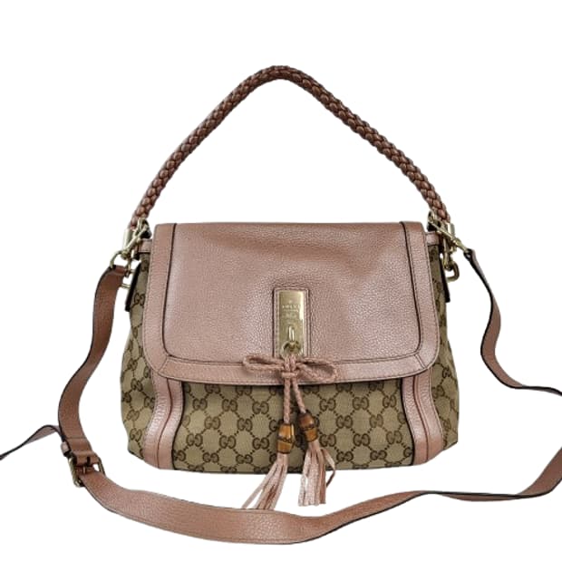 정품 구찌 282301 뱀부 태슬 벨라 플랩 숄더백