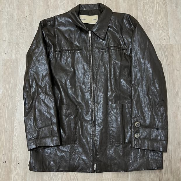 마뗑킴 남성 미니멀 라이더 가죽자켓 L/100 