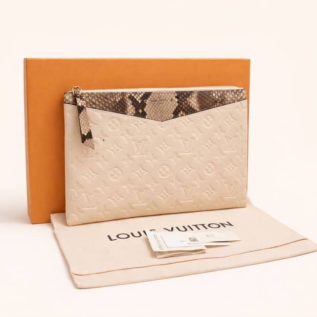 [S급] 루이비통 앙프렝뜨 파이톤 파우치 클러치 판매합니다!!!