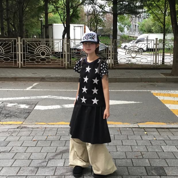 탄산마그네슘 스타 티셔츠 블랙 