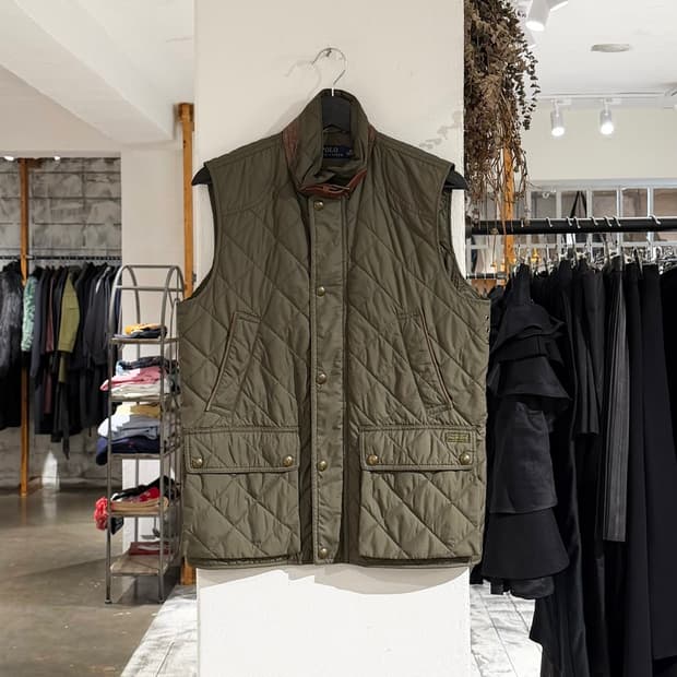 폴로 랄프로렌 카키 퀼팅 베스트 자켓
