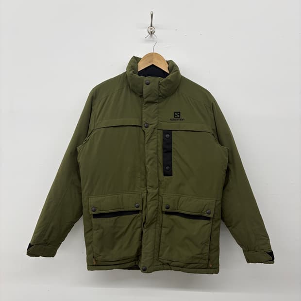 살로몬 패딩 점퍼 카키색 남/M