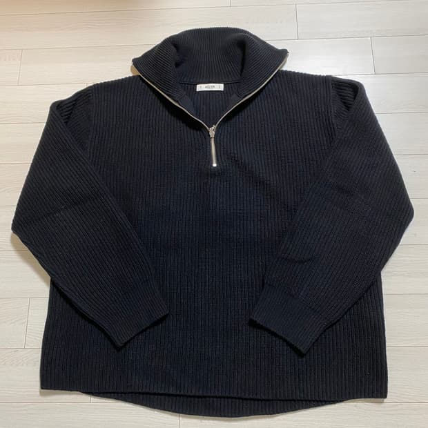 벨리에 하프집업 니트 블랙 L