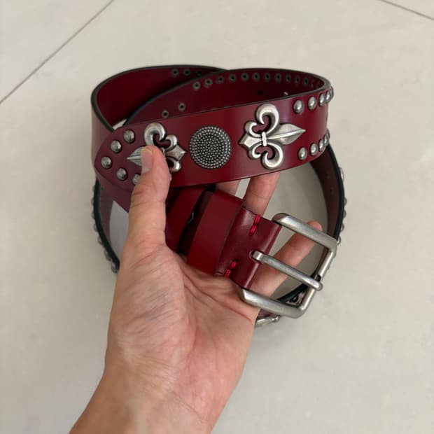 studs leather belt 스터드 가죽 벨트