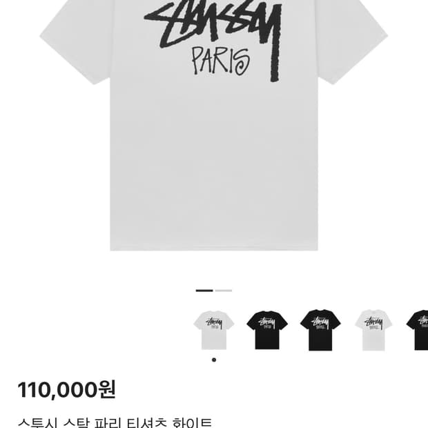 매장 정품) 스투시 파리 반팔티 L 새상품