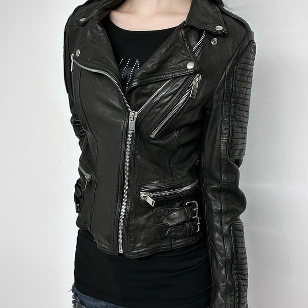 Italian Lambskin Multi Zip Rider Jacket