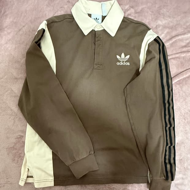 아디다스 카라티 브라운 긴팔 티셔츠 럭비셔츠 M