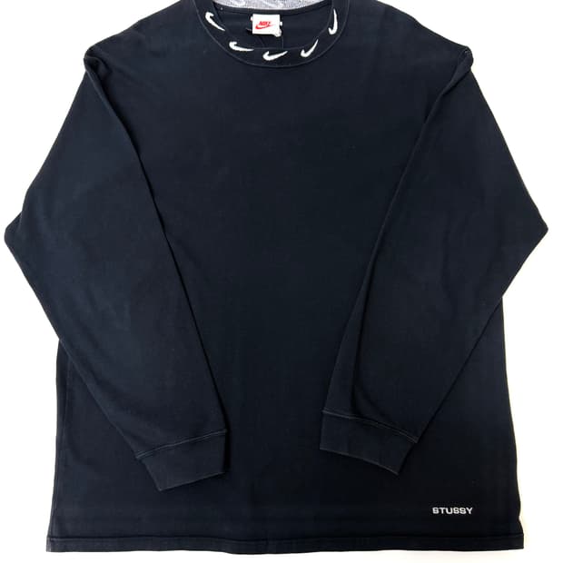 나이키 x 스투시 NRG BR 롱슬리브 니트 탑 블랙색상