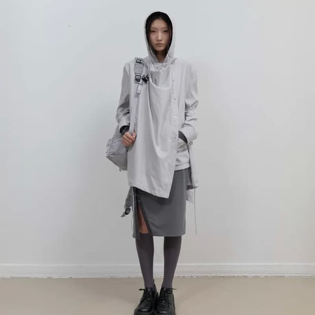 Draped Field Parka / Grey