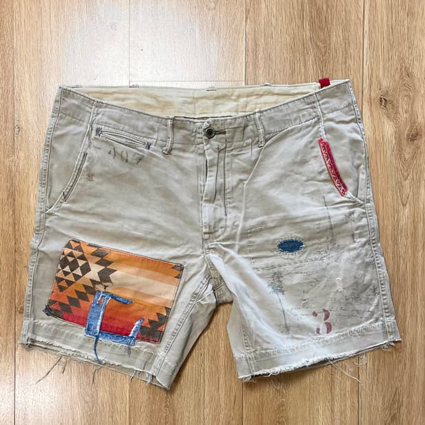 국내 유일 폴로 랄프로렌 아즈텍 나바호 빈티지 데미지 치노 쇼츠 반바지