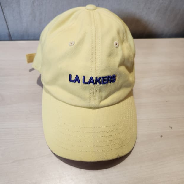 NBA LA 레이커스 옐로우 볼캡 | 파스텔 옐로우 포인트 캡