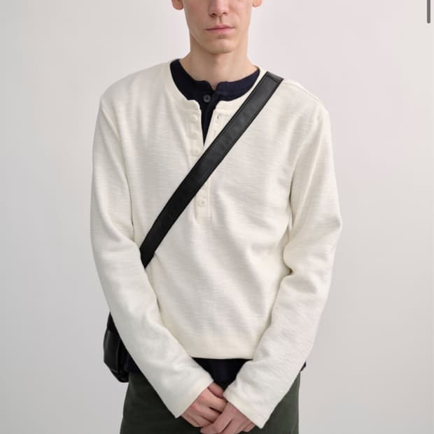 컬러컬러 BUTTON HENLEY NECK (ivory) 2