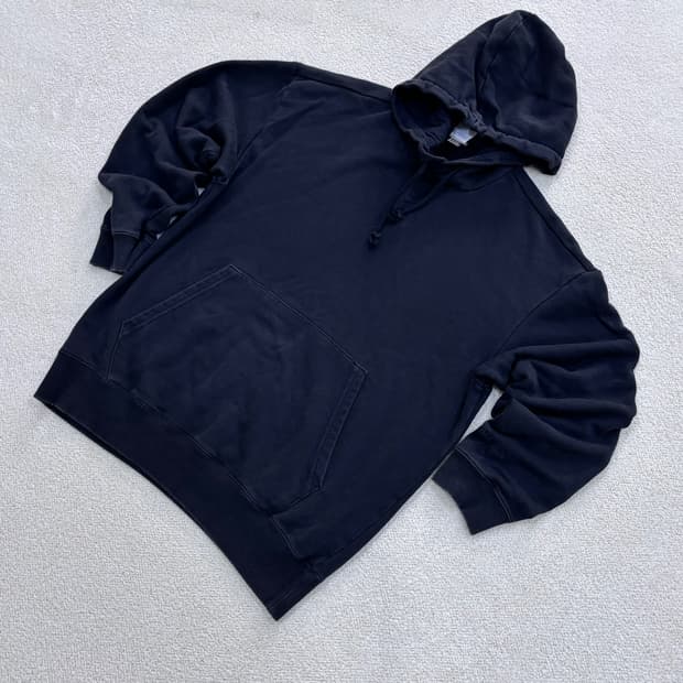 M 아디다스 블랙 후드 티셔츠 0327E