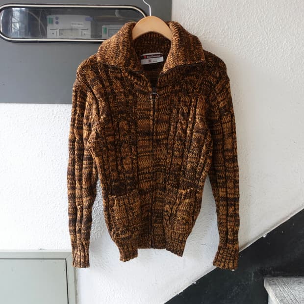 Blue mountain knit zip up