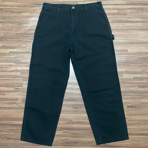 칼하트 블랙 싱글니 카펜터 워크 팬츠 34