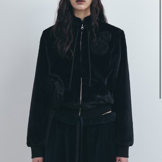 Openyy 플리스 아플리케 집업 자켓