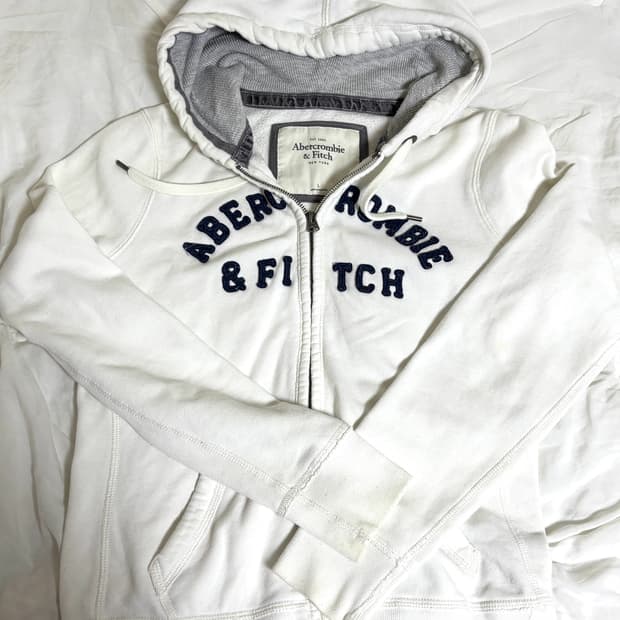 아베크롬비 화이트 후드집업