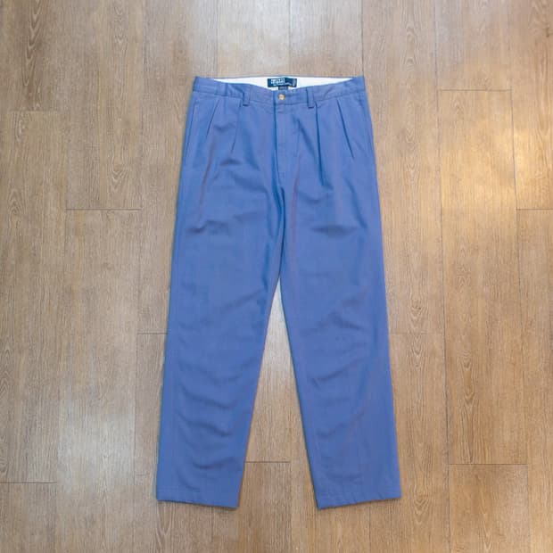 90s 폴로 랄프로렌 투턱 치노 팬츠 블루