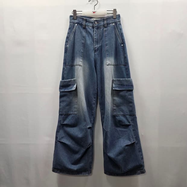 1119 아반드레스 Avandress 와이드 카고 데님 팬츠 M