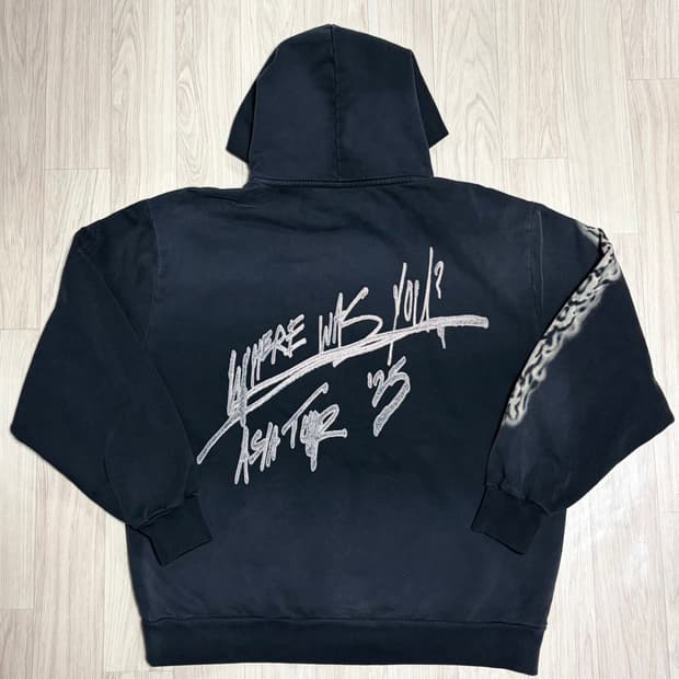 [XL] 트래비스 스캇 머천 블랙 스프레이 후디 후드 머천다이즈 MD