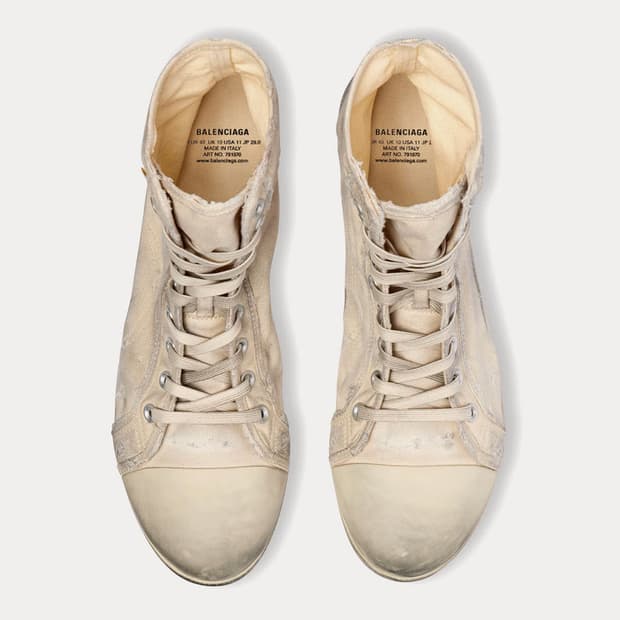 발렌시아가 파리 울트라 플랫 하이탑 스니커즈 화이트 44