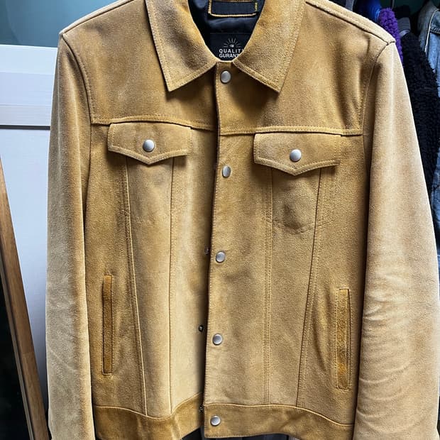 그랜드 비전 리얼 레더 스웨이드 트러커 자켓(L)