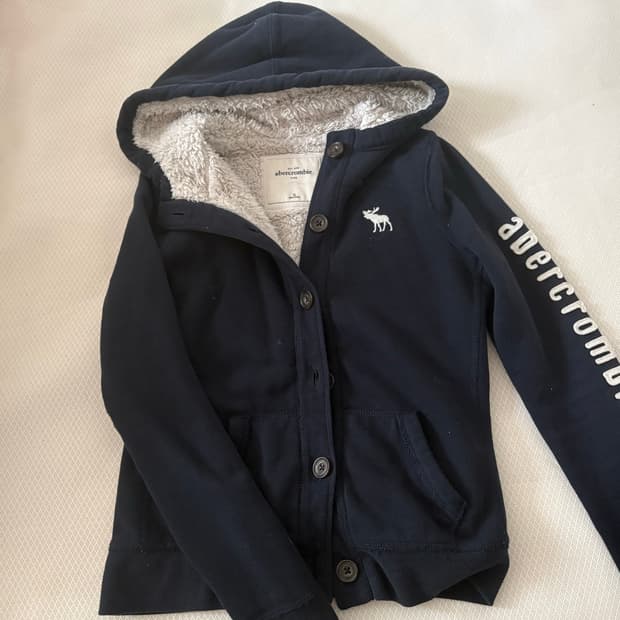 아베크롬비 abercrombie 울프죠 네이비 코트 퍼 후드집업