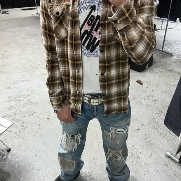 smork destroyed repair denim /japan made
