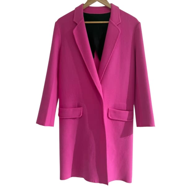 헬무트랭 핫핑크 울 캐시미어 혼방 코트