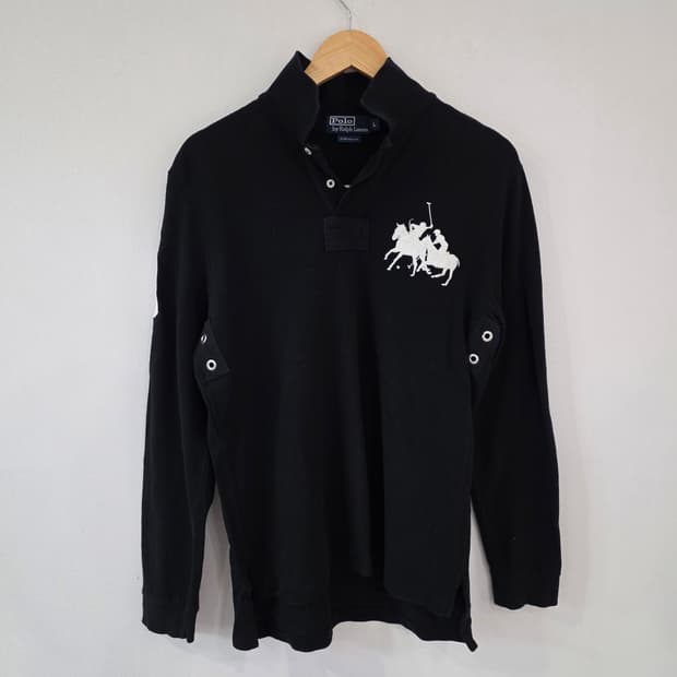 폴로 랄프로렌 블랙 빅포니 긴팔 티셔츠 L