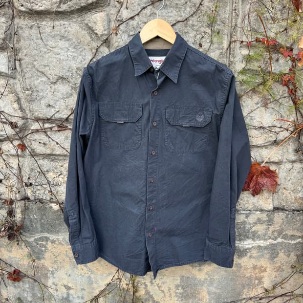 랭글러 빈티지 투포켓 프리미엄 워크 셔츠 그레이 s