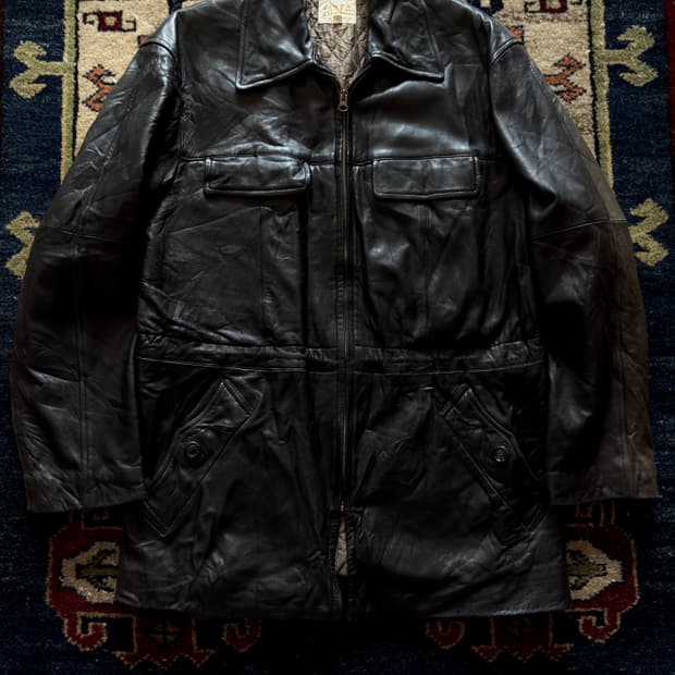 90s Takeo Kikuchi 썬페이딩 램스킨 레더 카코트