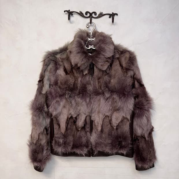 She’s miss lamb skin fox fur jacket 
