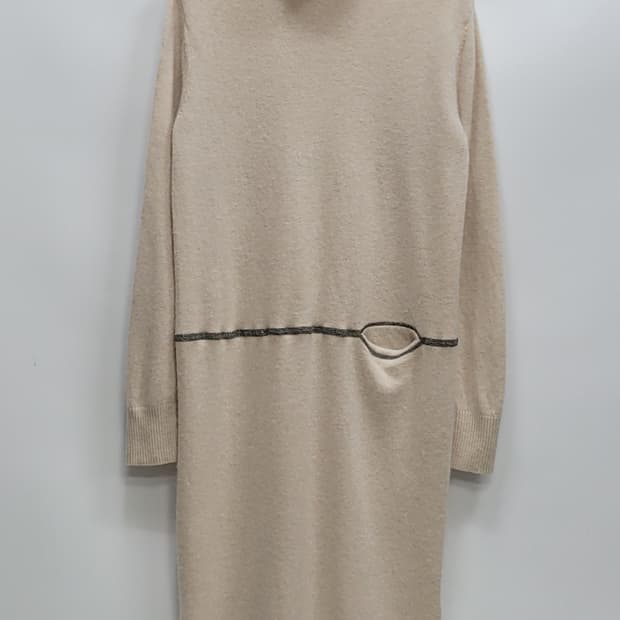 캐시미어 100% 터틀넥 니트 원피스 / 여 M 아이보리
