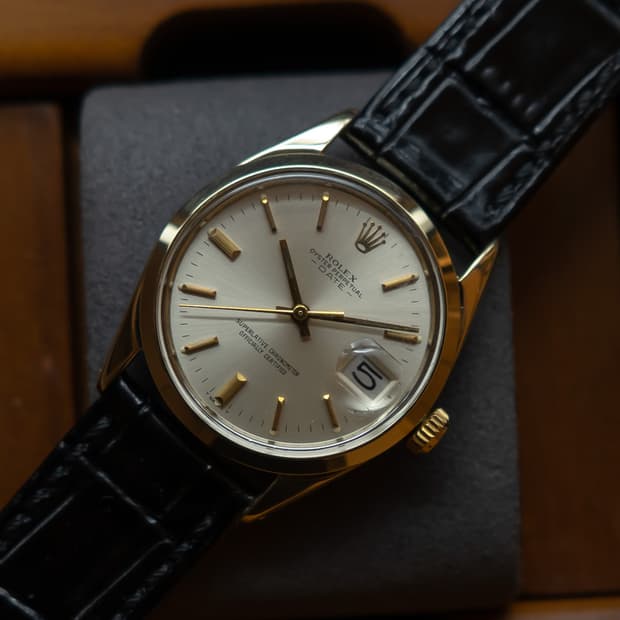롤렉스 오이스터 퍼페츄얼 데이트 캡골드 1550 오토매틱 빈티지 시계