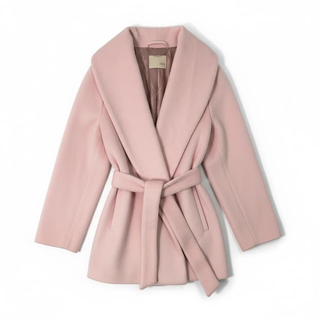 데코 핑크 벨트 코트
