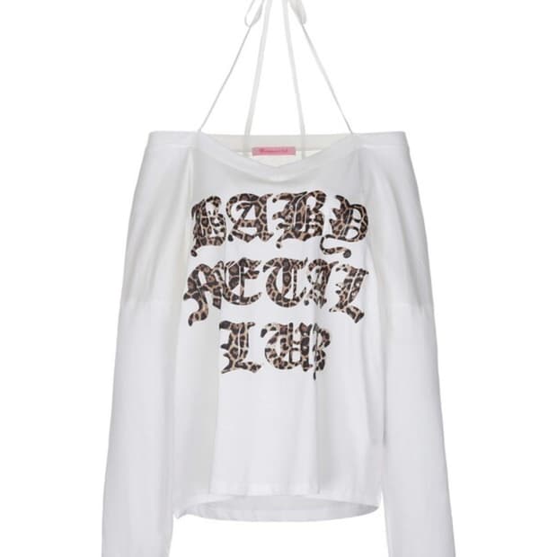 베이비메탈클럽 레오파드 로고 스트링티 화이트