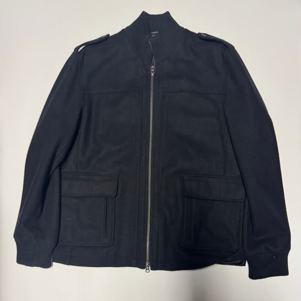 빠니깔레 울 미니멀 클래식 봄버 울 자켓 블랙 XL