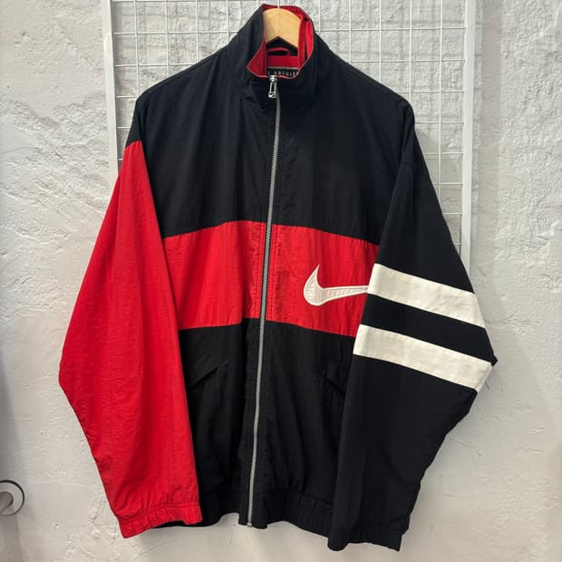 90s 나이키 올드스쿨 검빨 바람막이 XL
