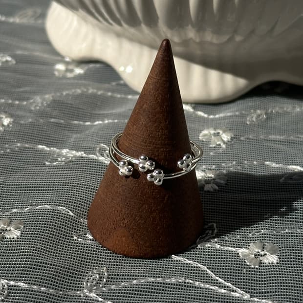 Ball Cluster Slim Wire 925Silver Open Ri