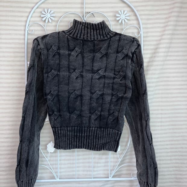 빈티지 차콜 꽈베기 니트 집업 y2k 스트릿 갸루 펑키 일본빈티지518 