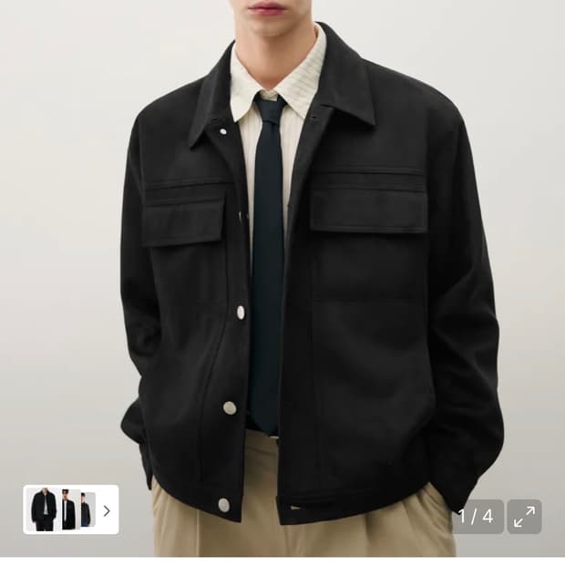 (L) 드로우핏 레이어 미니멀 스웨이드 자켓 [BLACK] 판매