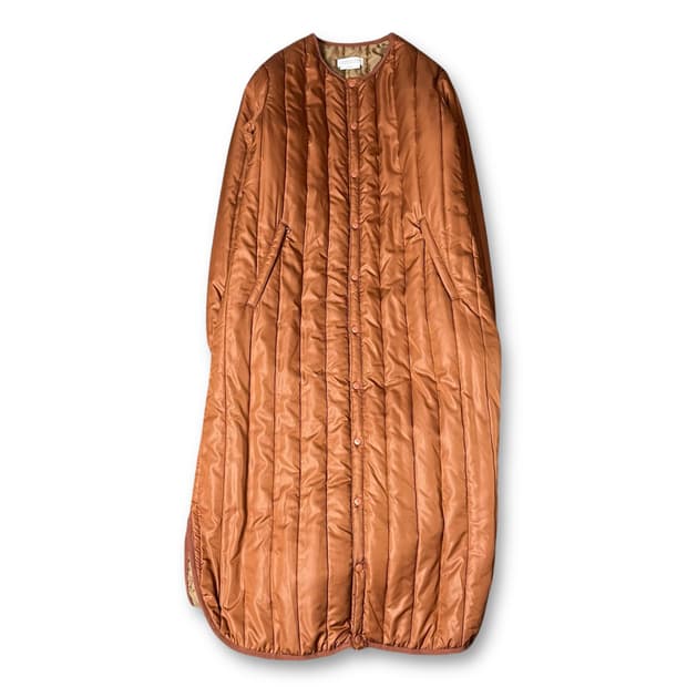 차오패닉티피 브라운 폴리 버튼 롱 패딩 F