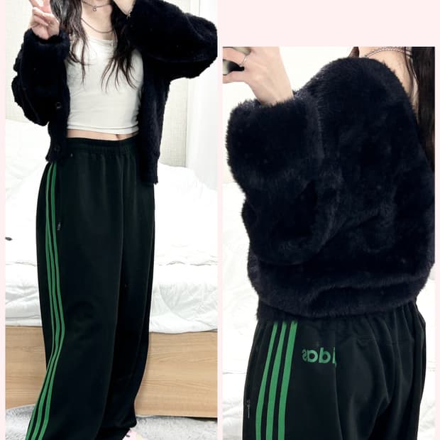 아디다스 그린삼선 블랙 트랙팬츠