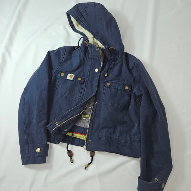 칼하트 덕 액티브 후드 워크자켓 크롭 여성 빈티지 올드스쿨 스트링