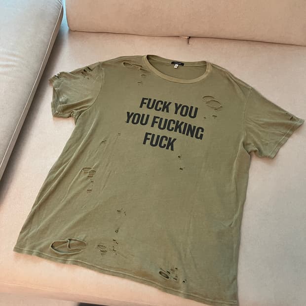 R13 fuck you distressed T shirts 